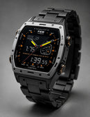 FEB PRESTIGE URBAN  MTP-1374D SILVER BLACK WATCH