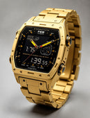 FEB PRESTIGE URBAN  MTP-1374D  GOLDEN BLACK WATCH